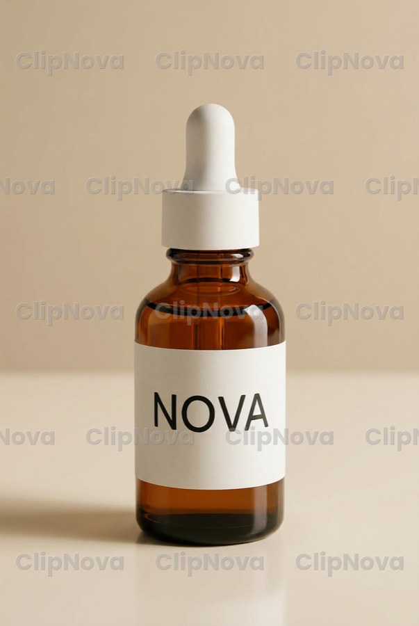 Imagem de produto do plano gratuito do ClipNova com o sérum NOVA coberto por uma marca d'água ClipNova em mosaico