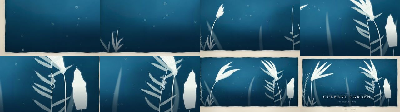 アニメーション中8点の元サイアノタイプサンプル